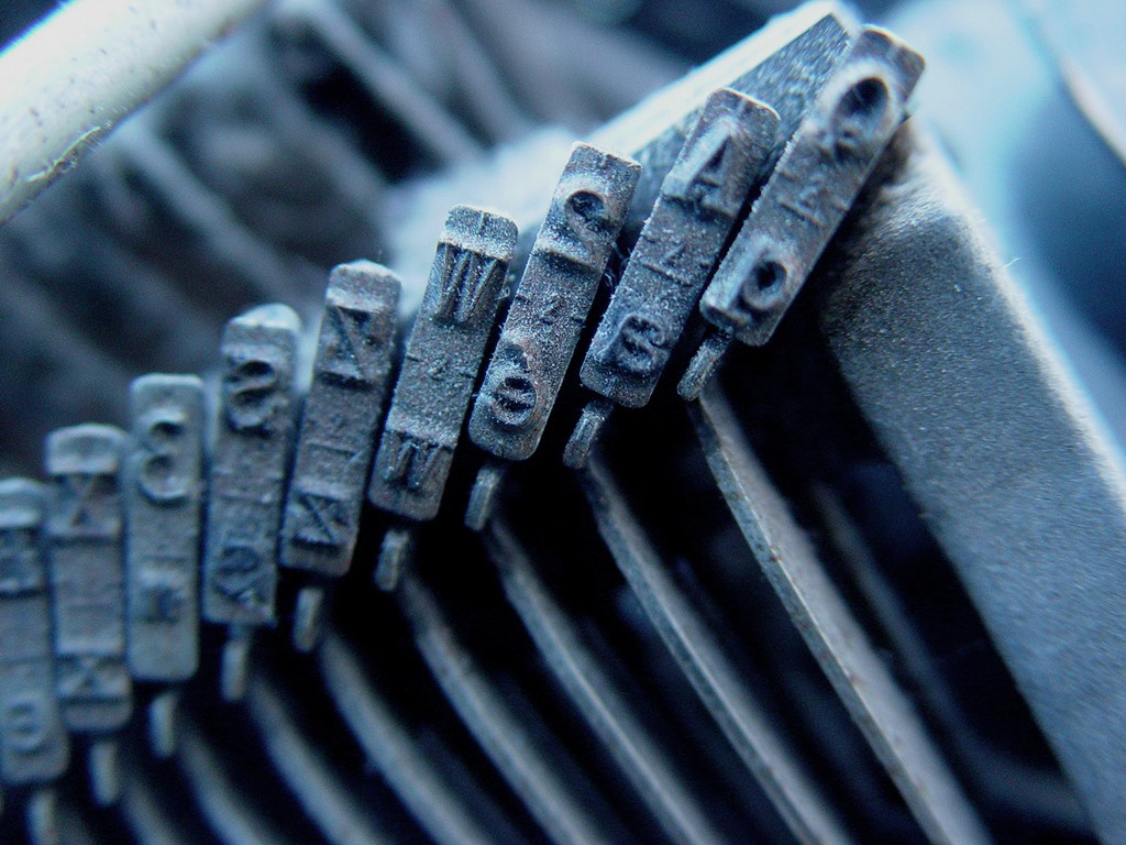 Image of old typewriter keys.